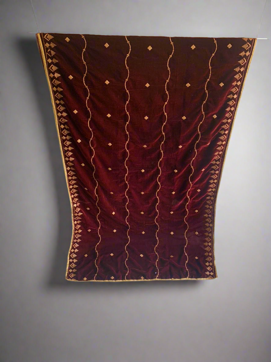 MAKHMAL BY TATA FABRICS | EMBROIDED | 4-SIDE EMBROIDED SHAWL #023