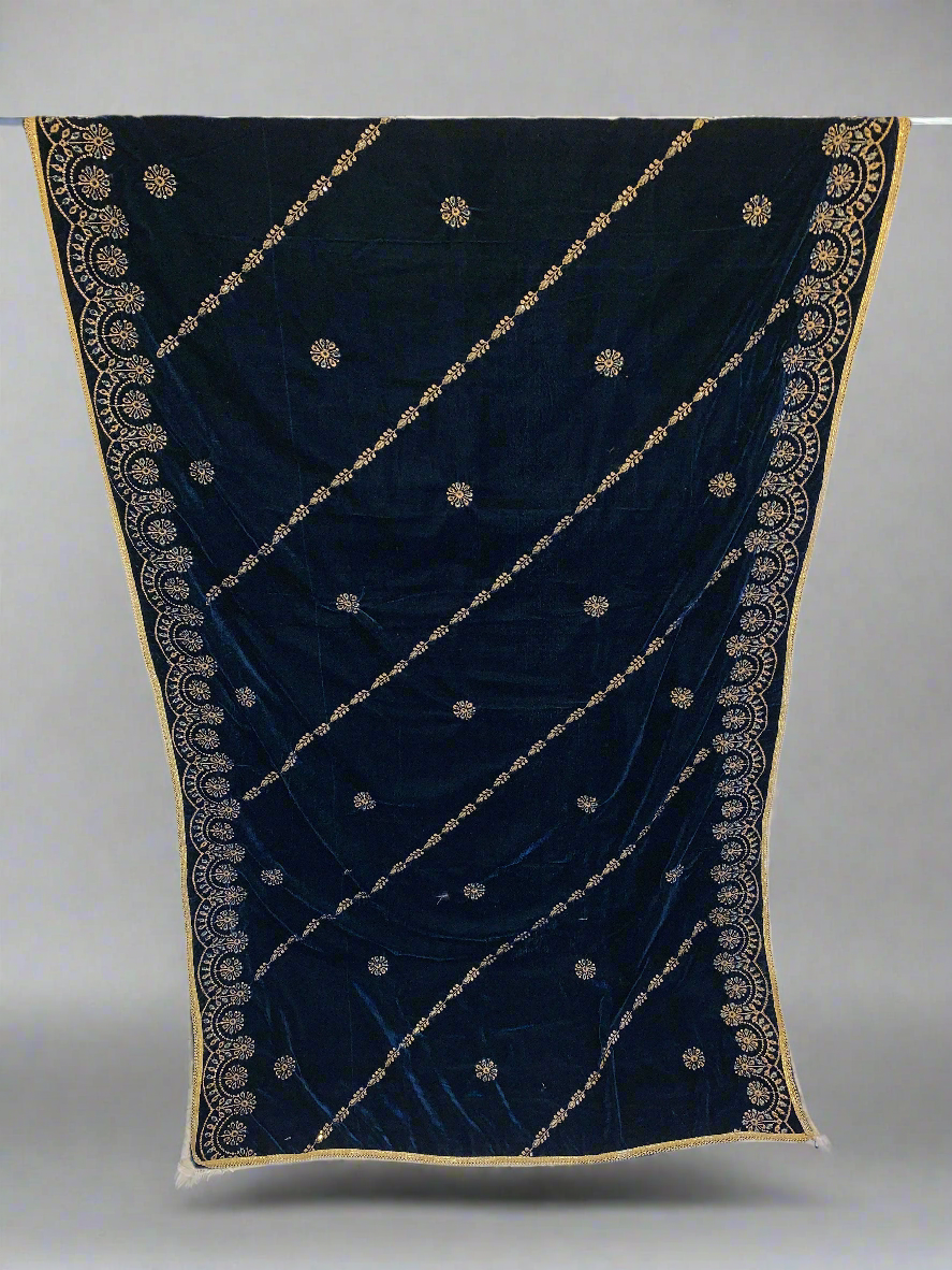 MAKHMAL BY TATA FABRICS | EMBROIDED | 4-SIDE EMBROIDED SHAWL #007