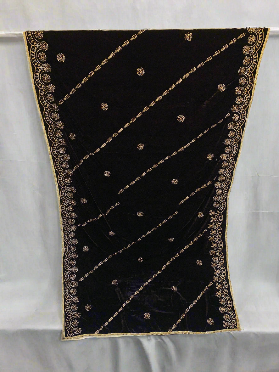 MAKHMAL BY TATA FABRICS | EMBROIDED | 4-SIDE EMBROIDED SHAWL #017