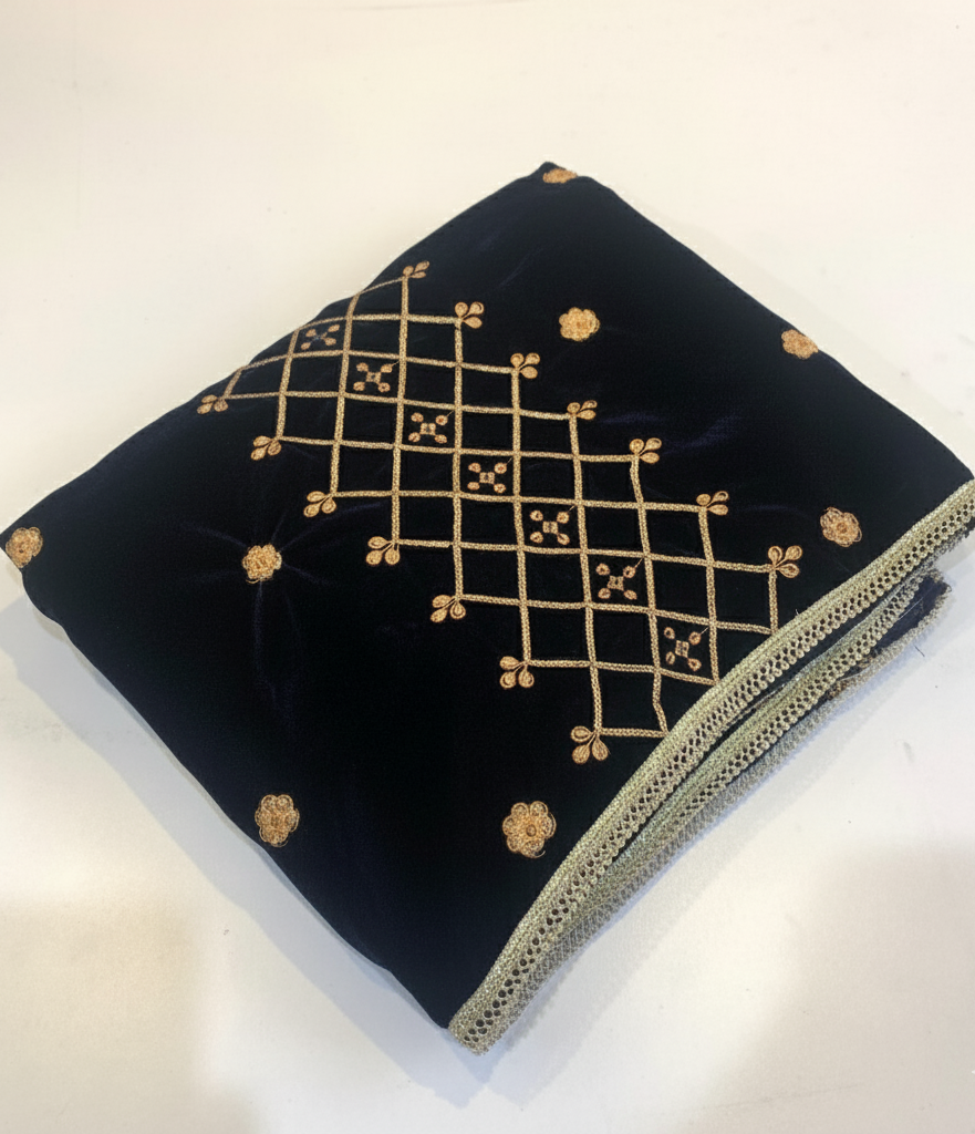 MAKHMAL BY TATA FABRICS | EMBROIDED | 4-SIDE EMBROIDED SHAWL #028