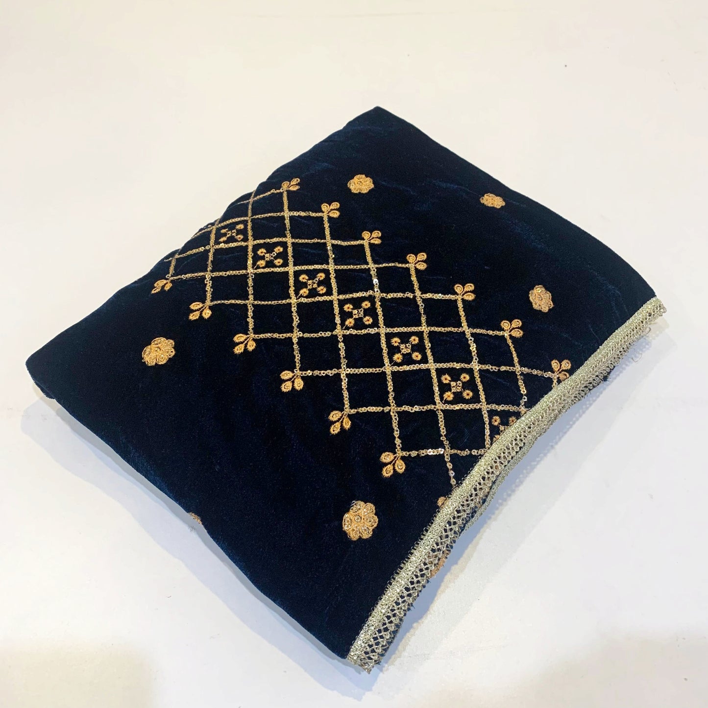 MAKHMAL BY TATA FABRICS | EMBROIDED | 4-SIDE EMBROIDED SHAWL #020