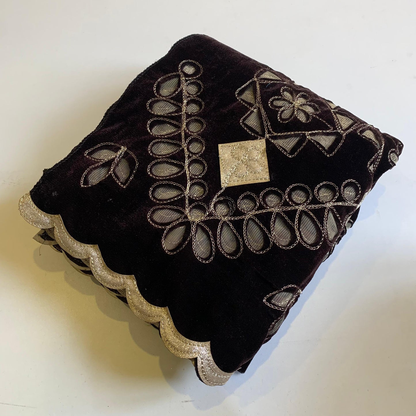 MAKHMAL BY TATA FABRICS | LASER CUT | FLORAL LASER CUT MOTIFZ SHAWL #006