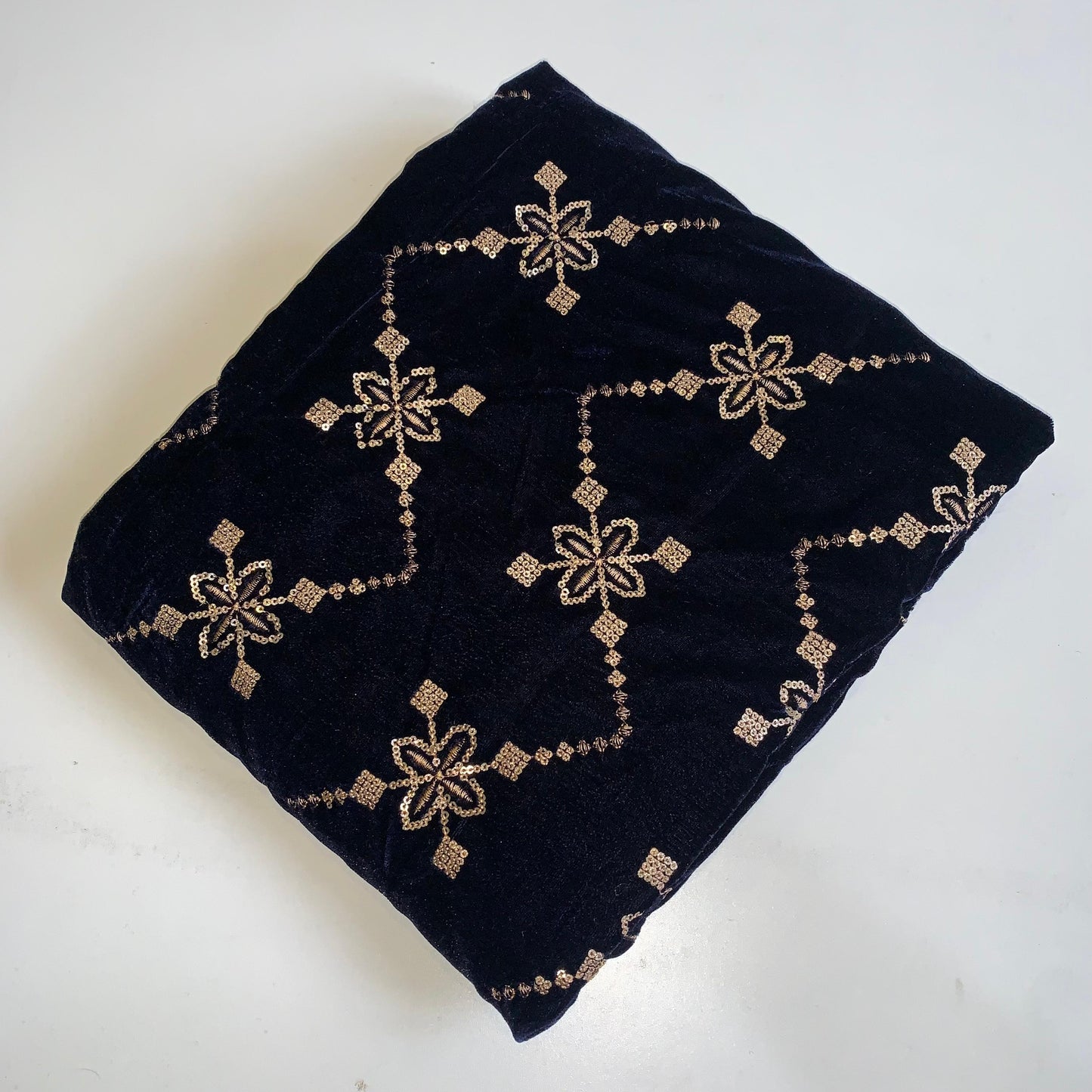 MAKHMAL BY TATA FABRICS | 4- SIDE EMBROIDED | EMBROIDED SHAWL #034