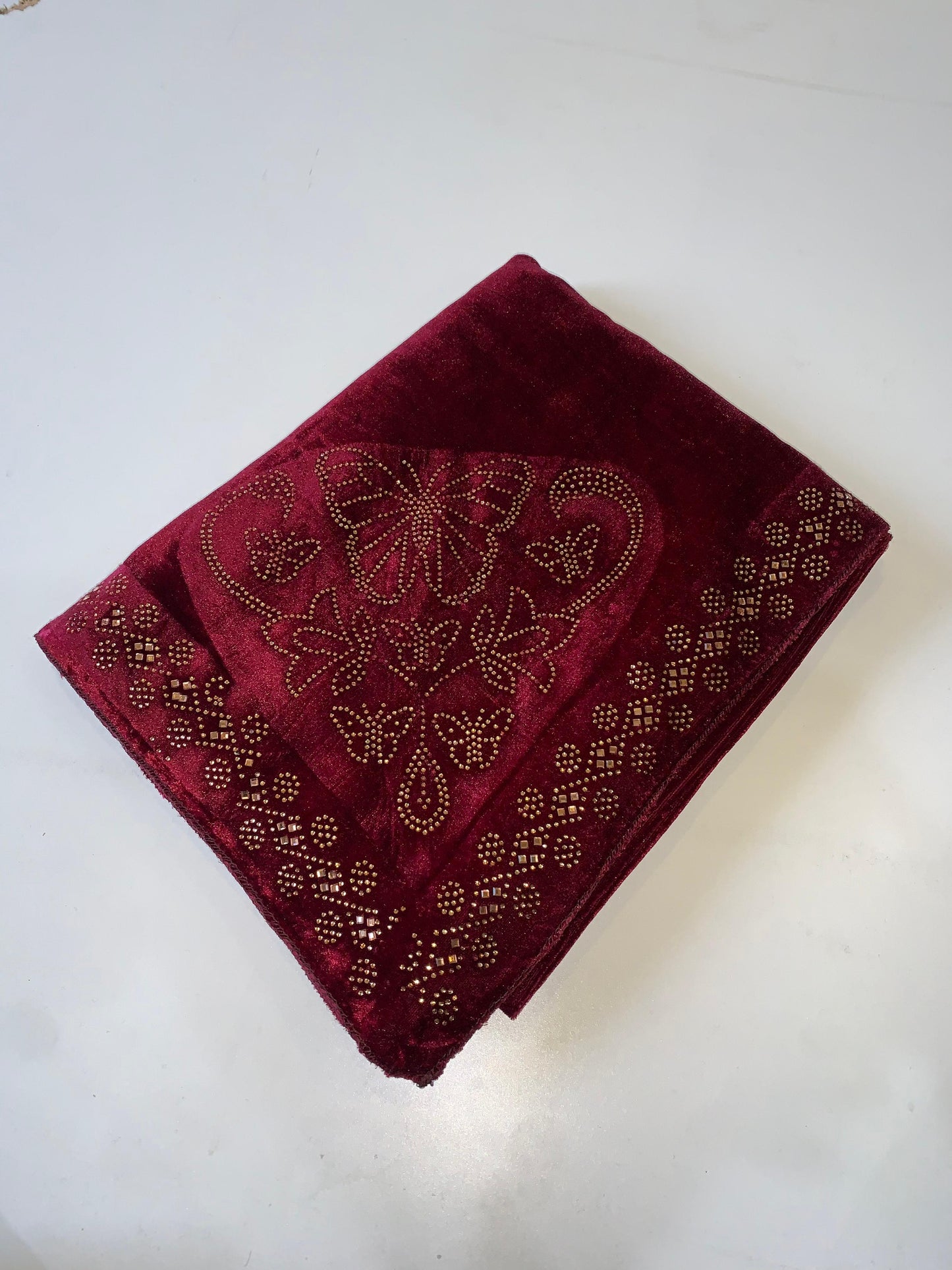 MAKHMAL BY TATA FABRICS | LASER-4CUT-STONE WORK SHAWL #004