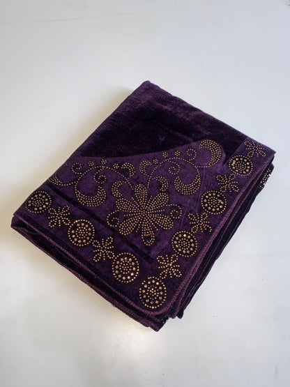 MAKHMAL BY TATA FABRICS | LASER-4CUT-STONE WORK SHAWL #002