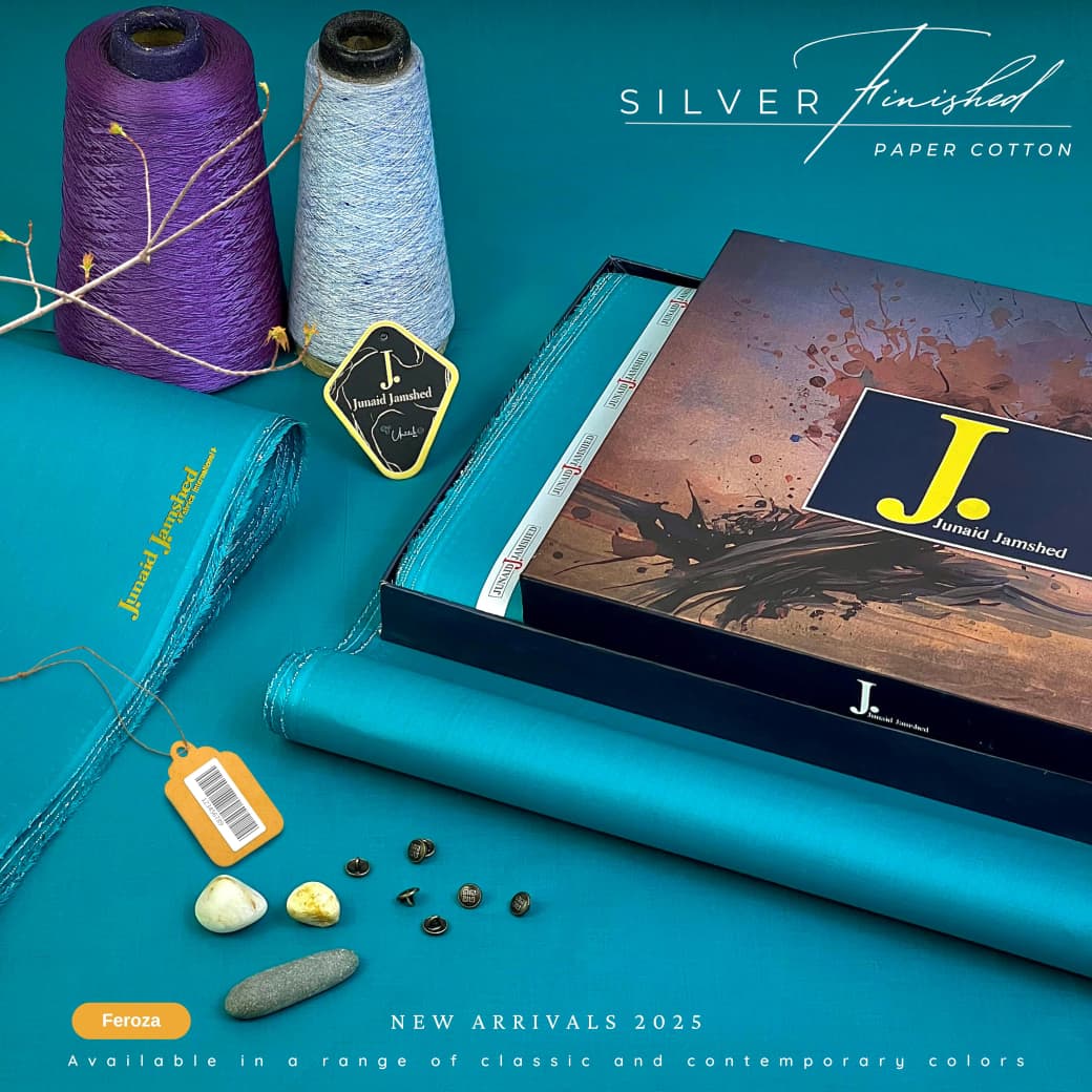 JUNAID JAMSHED| SILVER FINISH HARD COTTON 100% ORIGINAL