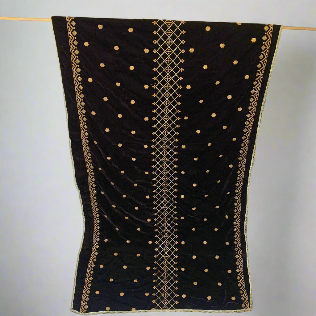 MAKHMAL BY TATA FABRICS | EMBROIDED | 4-SIDE EMBROIDED SHAWL #021