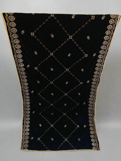 MAKHMAL BY TATA FABRICS | EMBROIDED | 4-SIDE EMBROIDED SHAWL #001