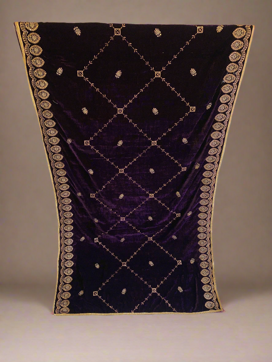 MAKHMAL BY TATA FABRICS | EMBROIDED | 4-SIDE EMBROIDED SHAWL #002