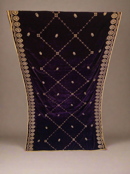 MAKHMAL BY TATA FABRICS | EMBROIDED | 4-SIDE EMBROIDED SHAWL #002