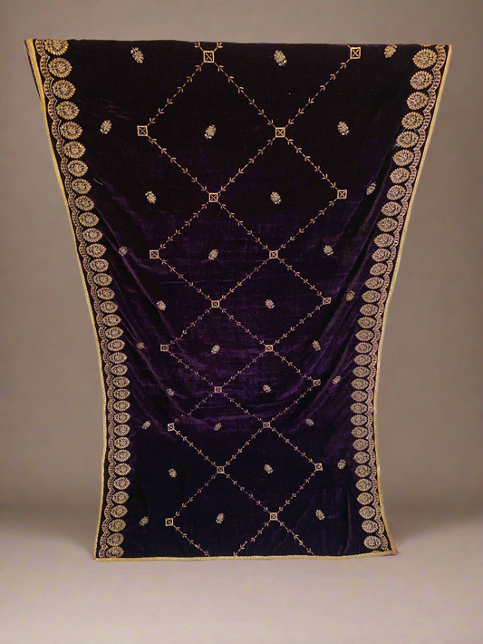 MAKHMAL BY TATA FABRICS | EMBROIDED | 4-SIDE EMBROIDED SHAWL #002