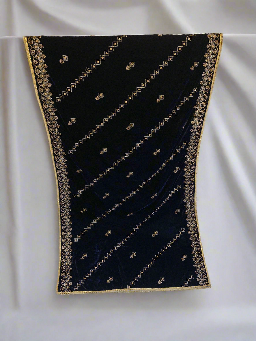 MAKHMAL BY TATA FABRICS | EMBROIDED | 4-SIDE EMBROIDED SHAWL #011