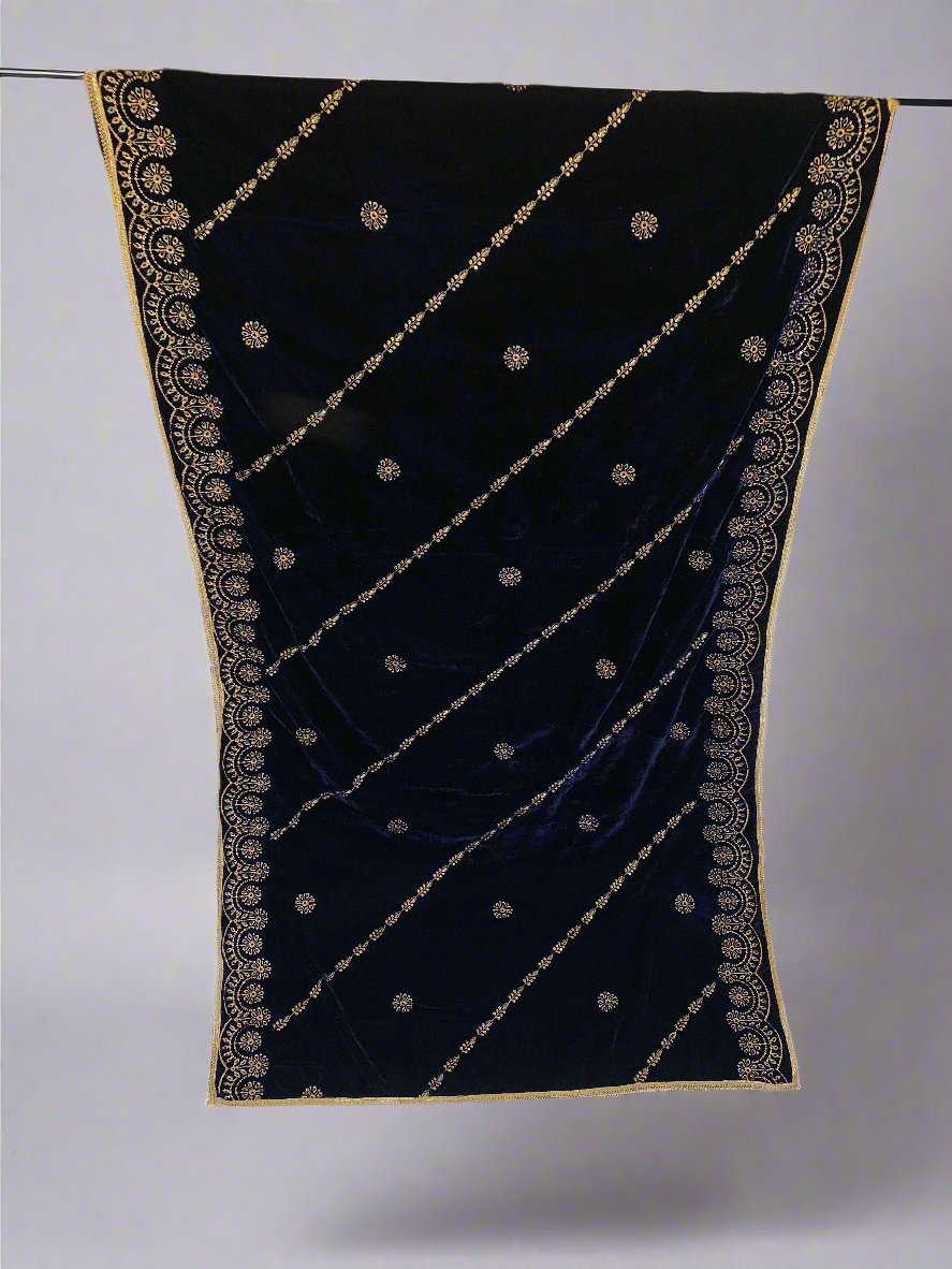 MAKHMAL BY TATA FABRICS | EMBROIDED | 4-SIDE EMBROIDED SHAWL #014