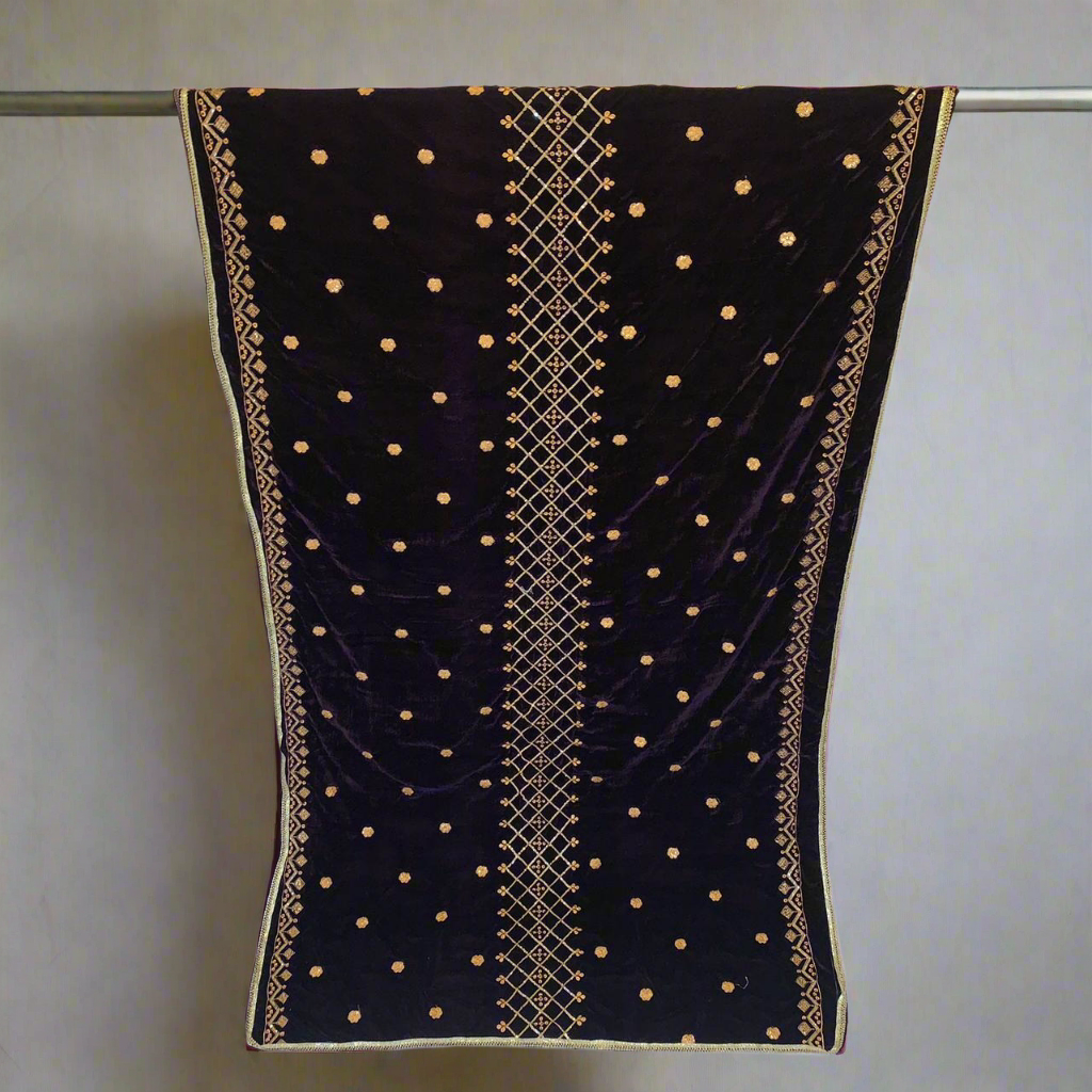 MAKHMAL BY TATA FABRICS | EMBROIDED | 4-SIDE EMBROIDED SHAWL #008