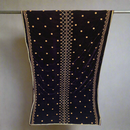 MAKHMAL BY TATA FABRICS | EMBROIDED | 4-SIDE EMBROIDED SHAWL #008