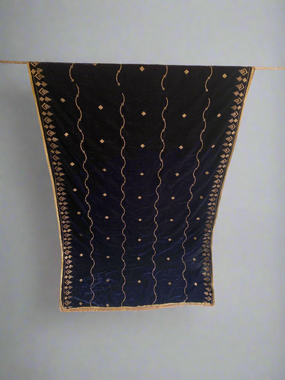 MAKHMAL BY TATA FABRICS | EMBROIDED | 4-SIDE EMBROIDED SHAWL #026