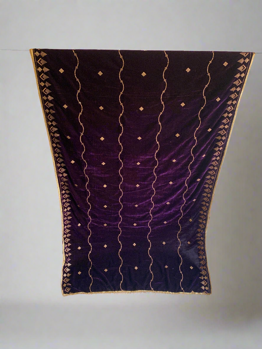 MAKHMAL BY TATA FABRICS | EMBROIDED | 4-SIDE EMBROIDED SHAWL #024