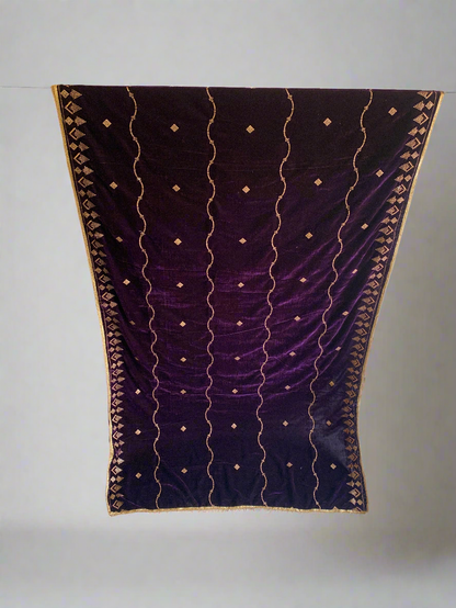 MAKHMAL BY TATA FABRICS | EMBROIDED | 4-SIDE EMBROIDED SHAWL #024