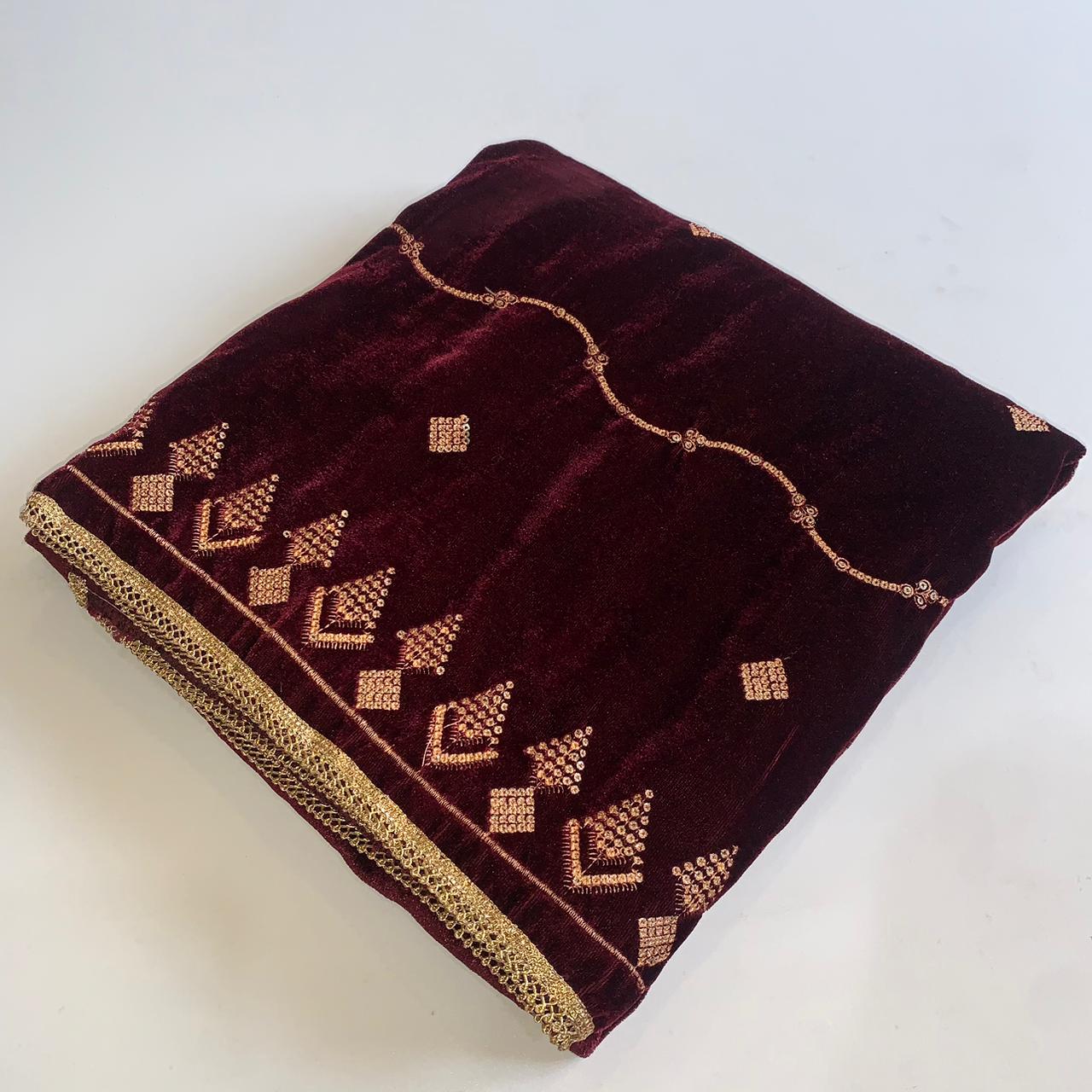 MAKHMAL BY TATA FABRICS | EMBROIDED | 4-SIDE EMBROIDED SHAWL #023