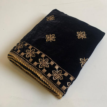 MAKHMAL BY TATA FABRICS | 4- SIDE EMBROIDED | EMBROIDED SHAWL #033