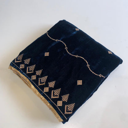 MAKHMAL BY TATA FABRICS | EMBROIDED | 4-SIDE EMBROIDED SHAWL #025