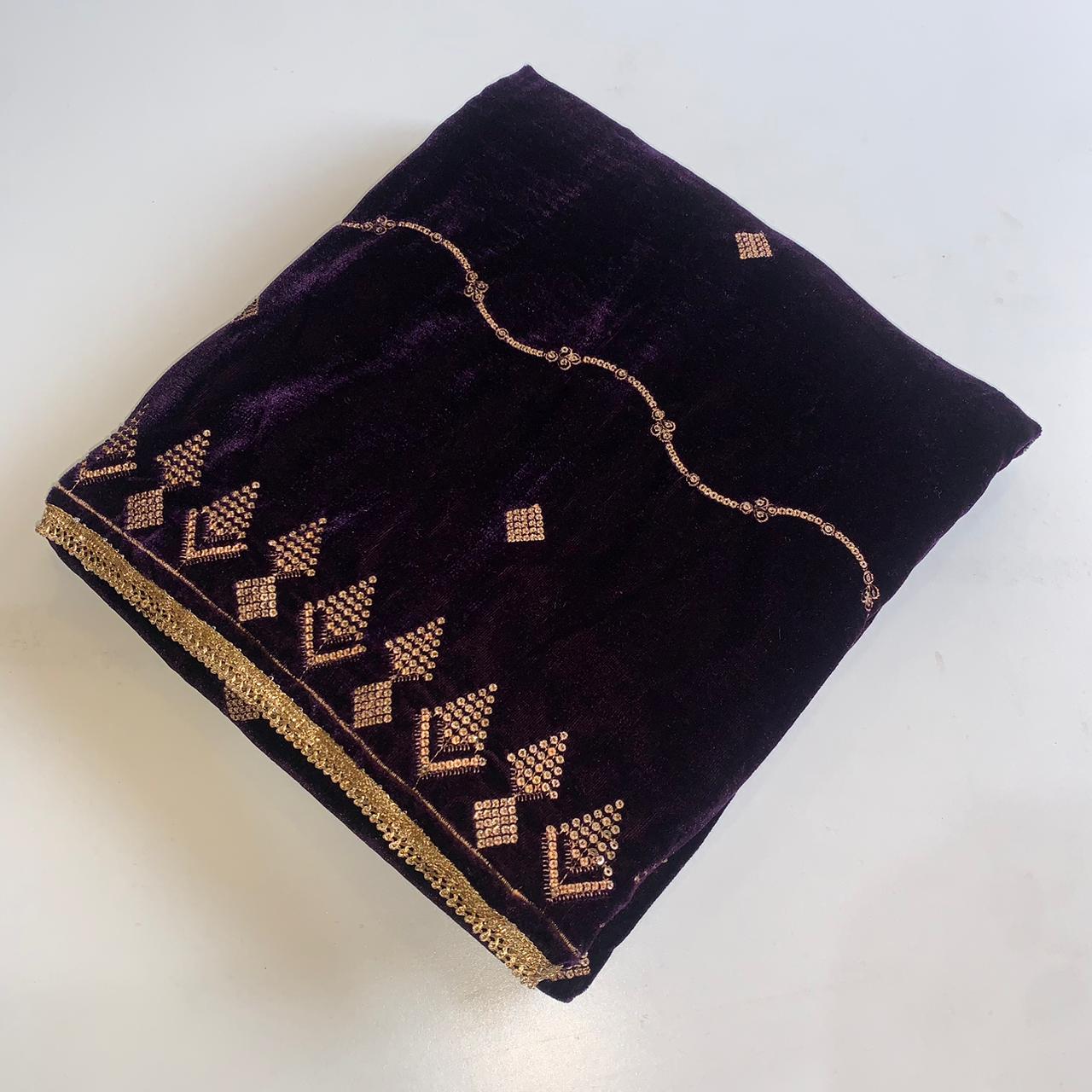 MAKHMAL BY TATA FABRICS | EMBROIDED | 4-SIDE EMBROIDED SHAWL #024