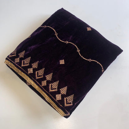 MAKHMAL BY TATA FABRICS | EMBROIDED | 4-SIDE EMBROIDED SHAWL #024