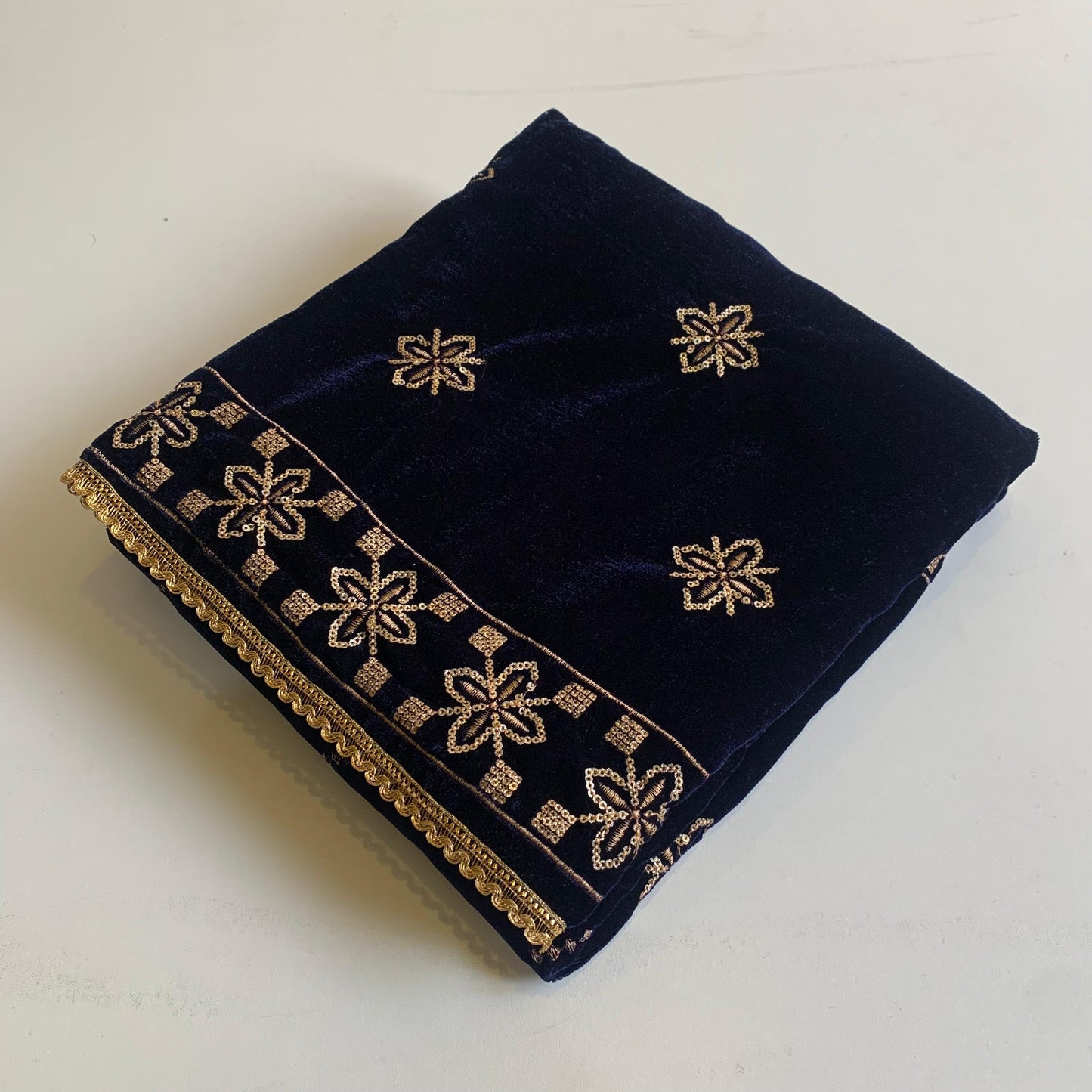 MAKHMAL BY TATA FABRICS | 4- SIDE EMBROIDED | EMBROIDED SHAWL #034