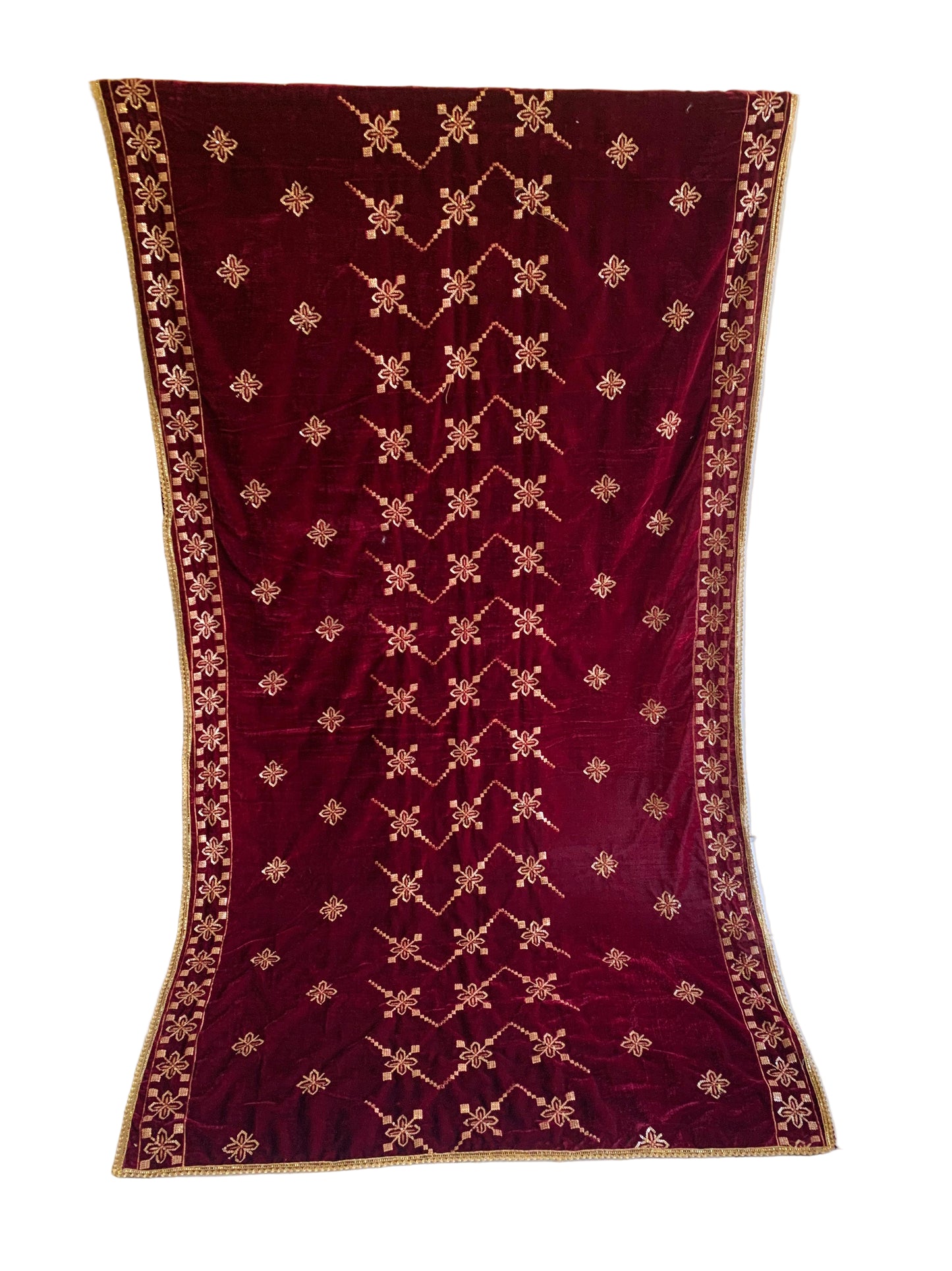 MAKHMAL BY TATA FABRICS | 4- SIDE EMBROIDED | EMBROIDED SHAWL #035