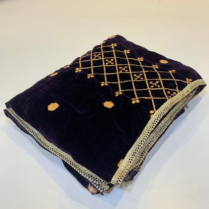 MAKHMAL BY TATA FABRICS | EMBROIDED | 4-SIDE EMBROIDED SHAWL #008