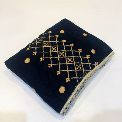 MAKHMAL BY TATA FABRICS | EMBROIDED | 4-SIDE EMBROIDED SHAWL #020