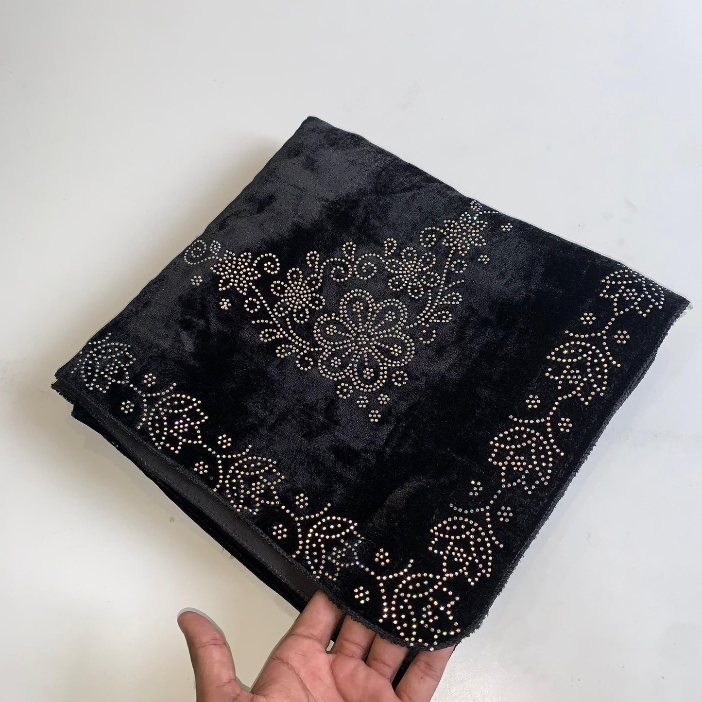 MAKHMAL BY TATA FABRICS | GERMAN DIAMOND-STONEWORK SHAWL #001