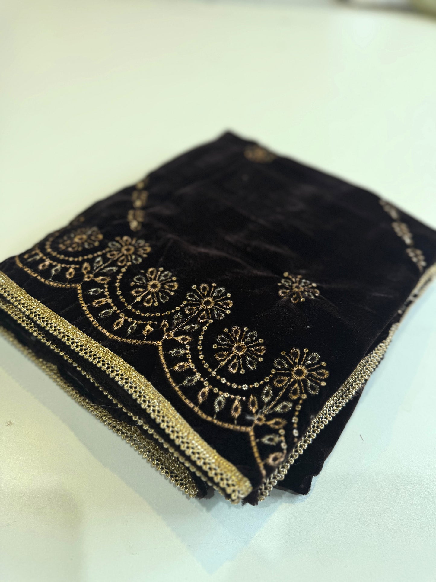 MAKHMAL BY TATA FABRICS | EMBROIDED | 4-SIDE EMBROIDED SHAWL #017