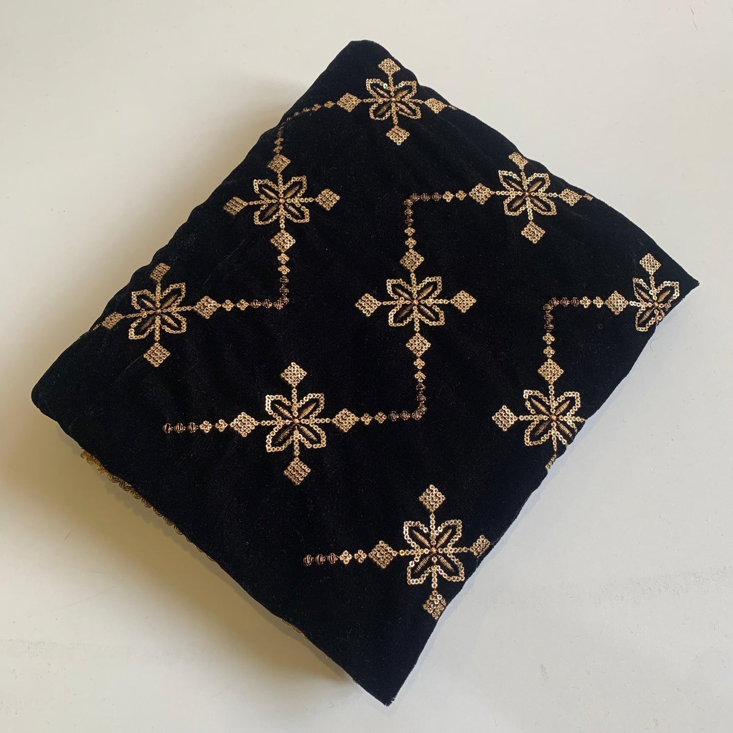 MAKHMAL BY TATA FABRICS | 4- SIDE EMBROIDED | EMBROIDED SHAWL #033