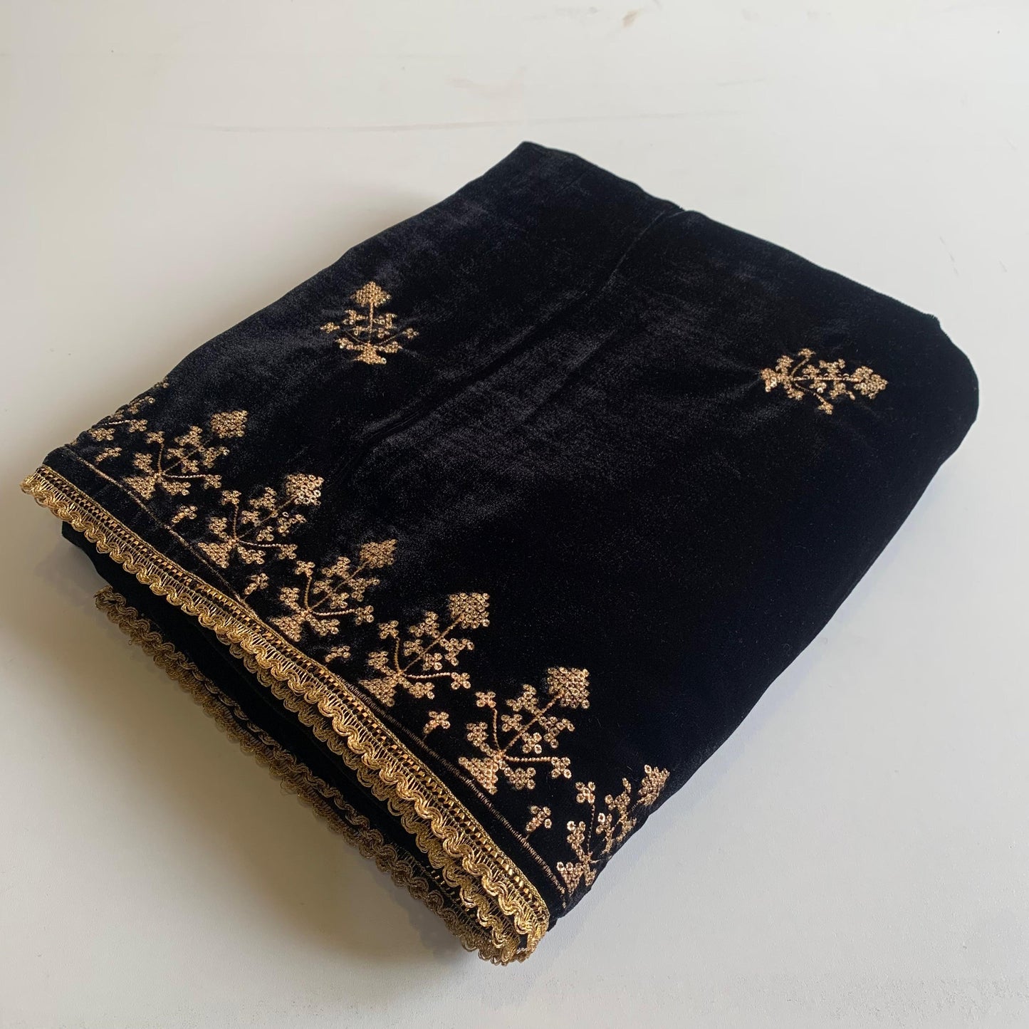 MAKHMAL BY TATA FABRICS | 4- SIDE EMBROIDED | EMBROIDED SHAWL #036