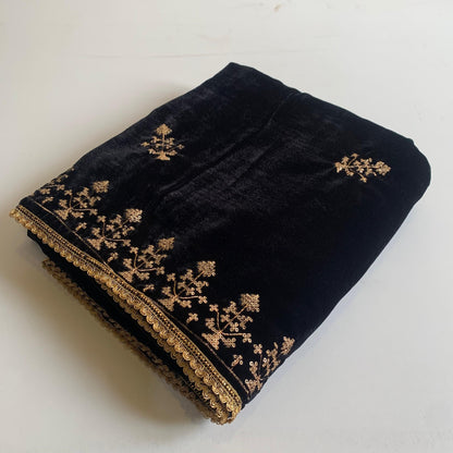 MAKHMAL BY TATA FABRICS | 4- SIDE EMBROIDED | EMBROIDED SHAWL #036