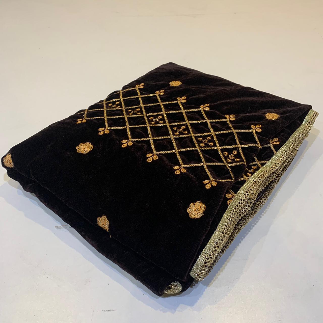 MAKHMAL BY TATA FABRICS | EMBROIDED | 4-SIDE EMBROIDED SHAWL #021