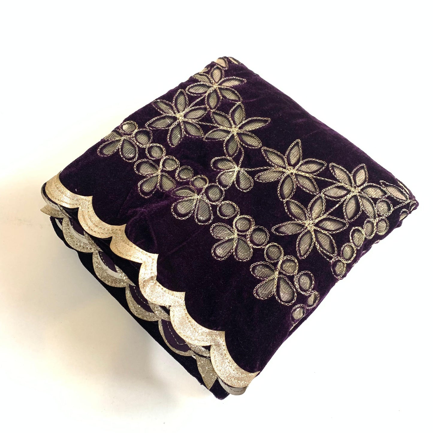 MAKHMAL BY TATA FABRICS | LASER CUT | FLORAL LASER CUT MOTIFZ SHAWL #002