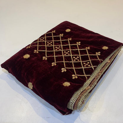 MAKHMAL BY TATA FABRICS | EMBROIDED | 4-SIDE EMBROIDED SHAWL #003