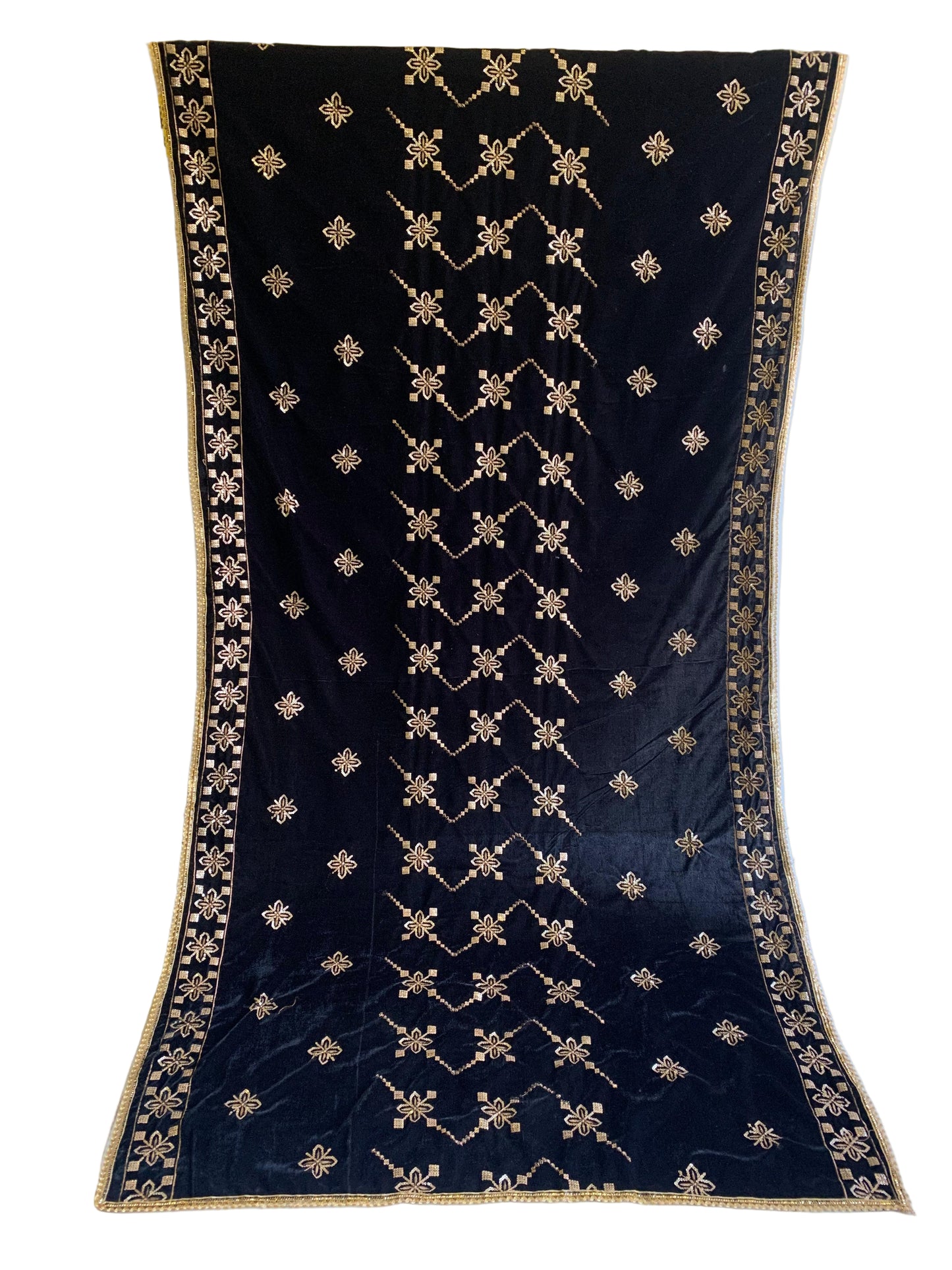 MAKHMAL BY TATA FABRICS | 4- SIDE EMBROIDED | EMBROIDED SHAWL #033