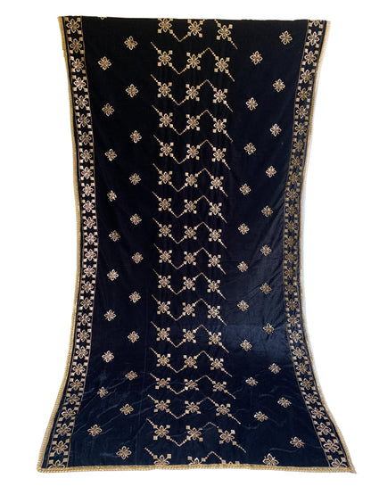 MAKHMAL BY TATA FABRICS | 4- SIDE EMBROIDED | EMBROIDED SHAWL #033