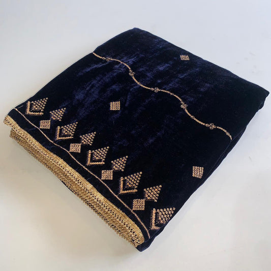 MAKHMAL BY TATA FABRICS | EMBROIDED | 4-SIDE EMBROIDED SHAWL #026