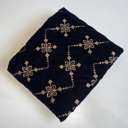 MAKHMAL BY TATA FABRICS | 4- SIDE EMBROIDED | EMBROIDED SHAWL #034